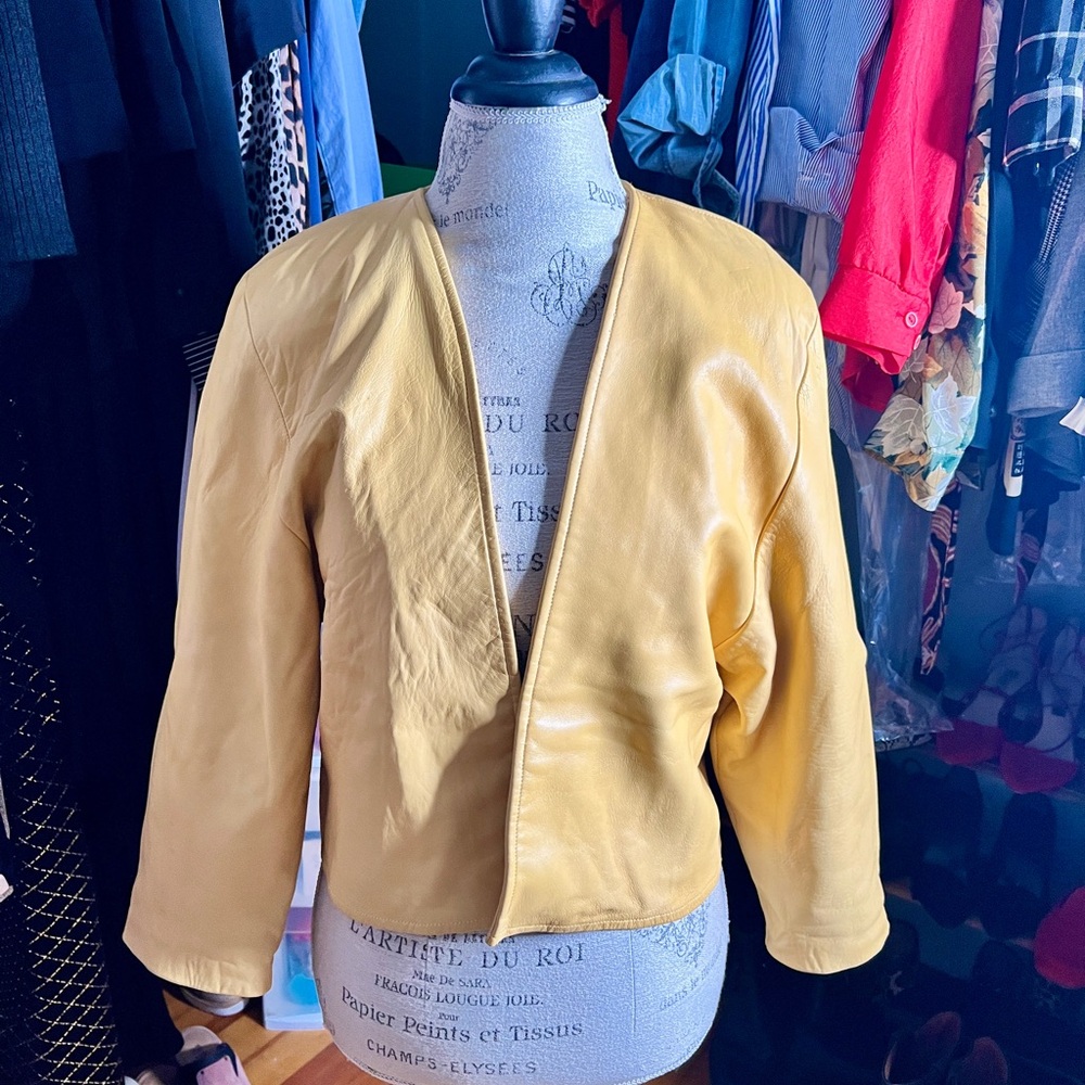 Vintage butter soft leather crop jacket